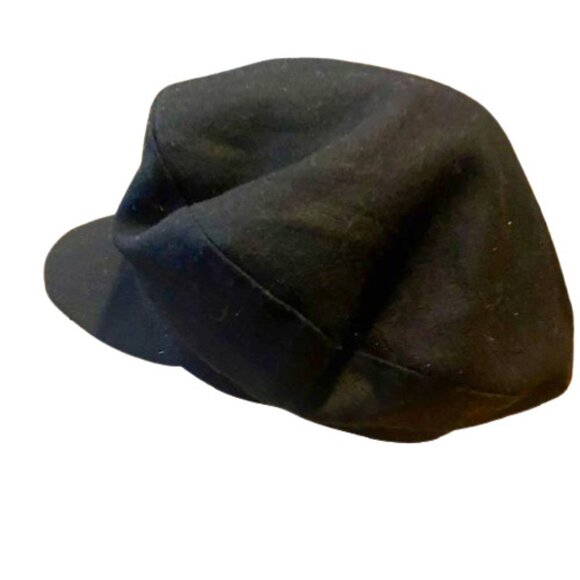 Black Brimmed Hat Unisex Fiddler Fisherman Cap Large - Picture 2 of 3